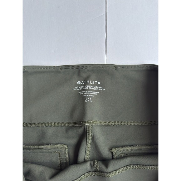 Athleta Delancey Straight Leg Pant Sz LT Aspen Olive Green Pull On Stretch City - Picture 10 of 16